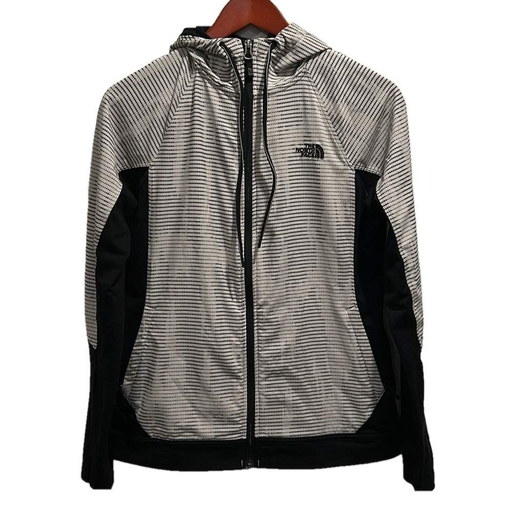 The North Face Zip up Hoodie Layering Jacket Gray Black Size Medium